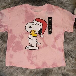 Peanuts Snoopy Christmas T- Shirt. Size 7/8.
